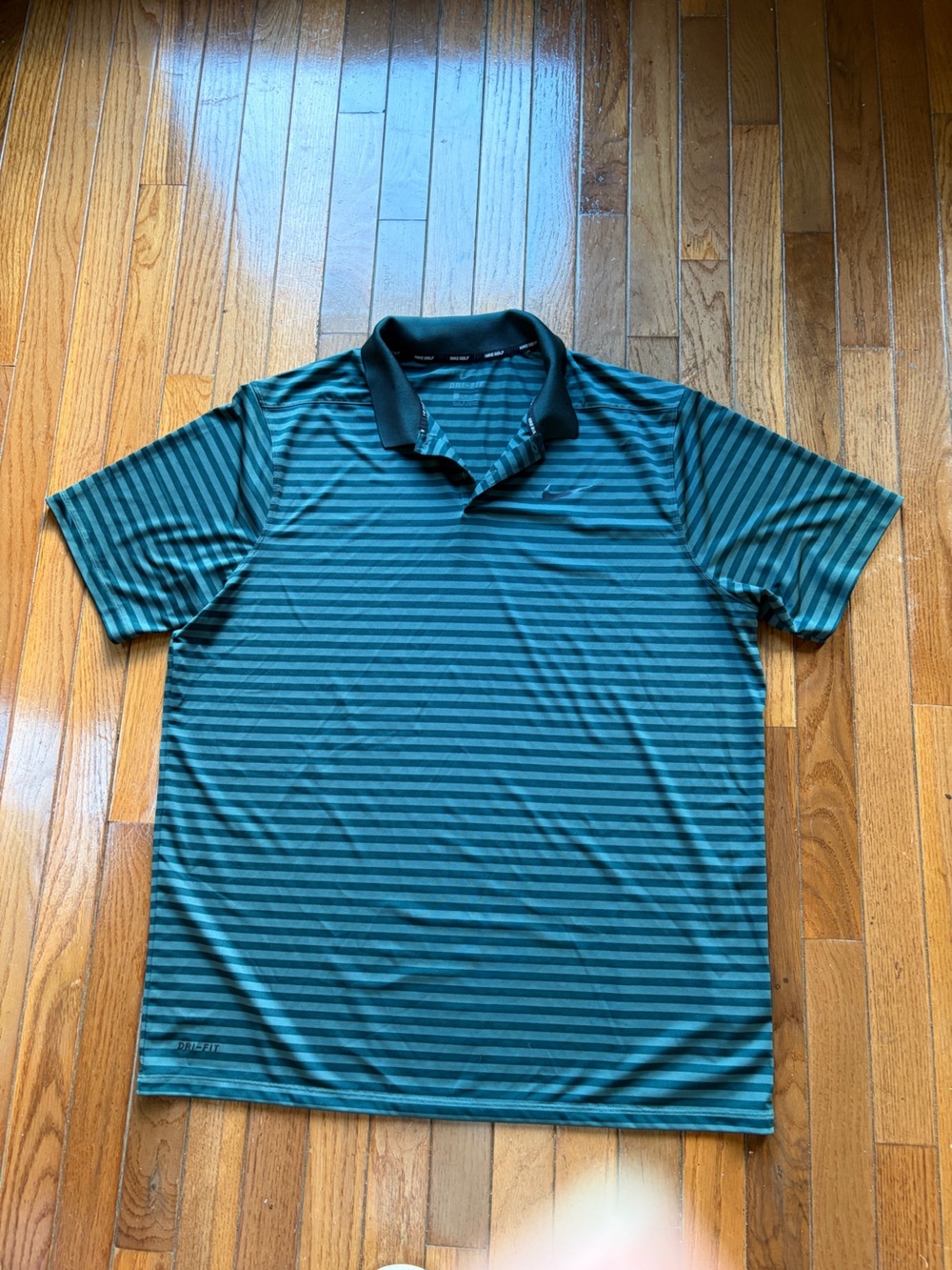 Nike Men's Striped Performance Polo Shirt - Teal/ light teal